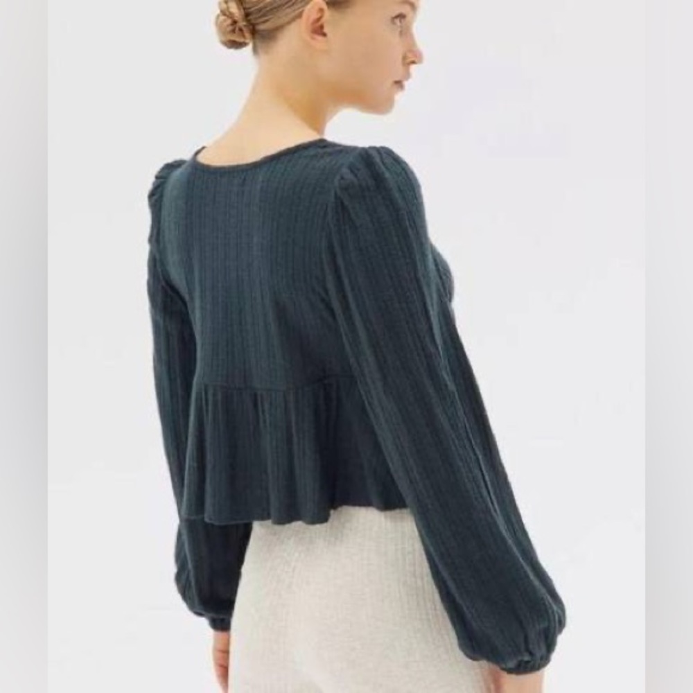 UO Prairie Ribbed Babydoll Top - Picture 2 of 6
